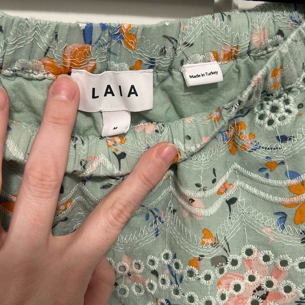 Anthropologie Laia Eyelet Floral Off-The-Shoulder Blouse - Picture 3 of 6